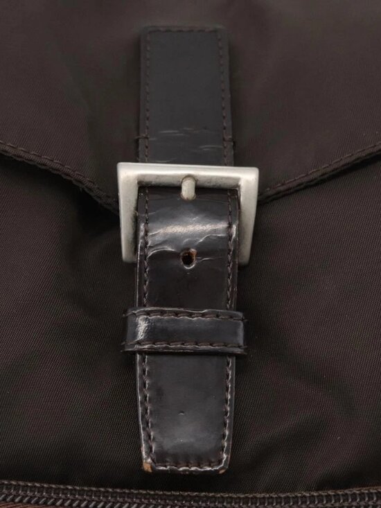 PRADA Backpack Nylon Brown Silver Auth main image 10